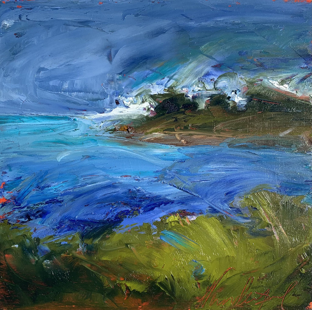 santa cruz ocean scape oil on canvas