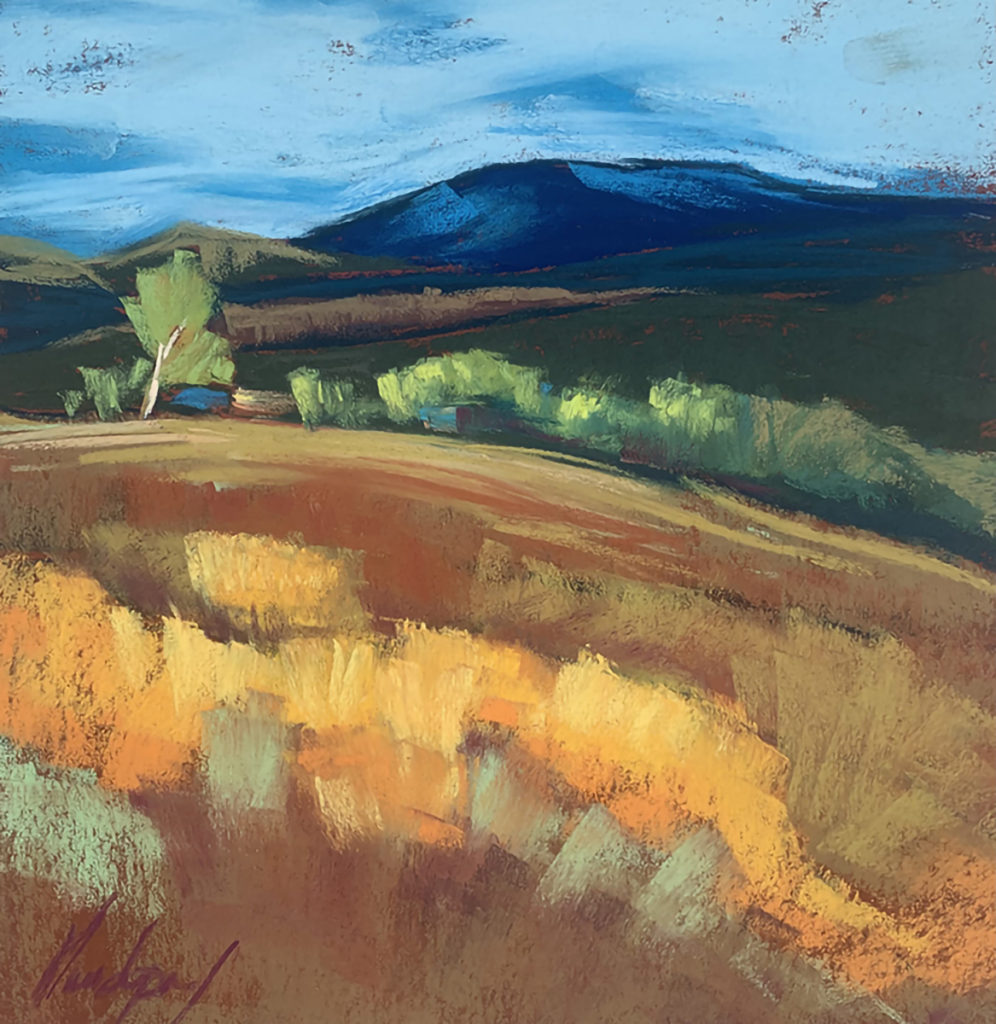 New Mexico landscape painting in pastel.